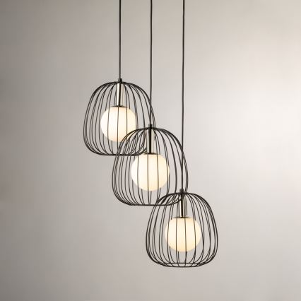 Luster na sajli BELL 3xG9/12W/230V crno/sjajni krom