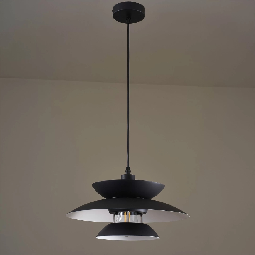 Luster na sajli BERIT 1xE27/20W/230V crno