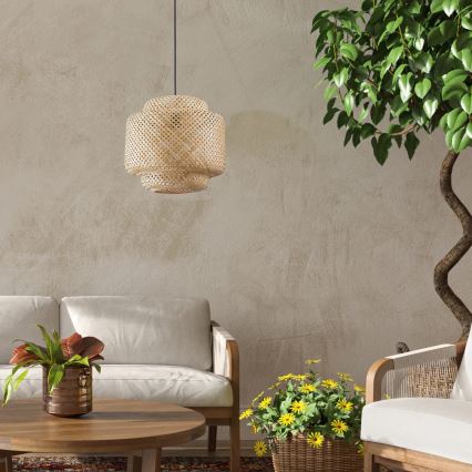 Luster na sajli BERTA 1xE27/20W/230V pr. 40 cm bambus