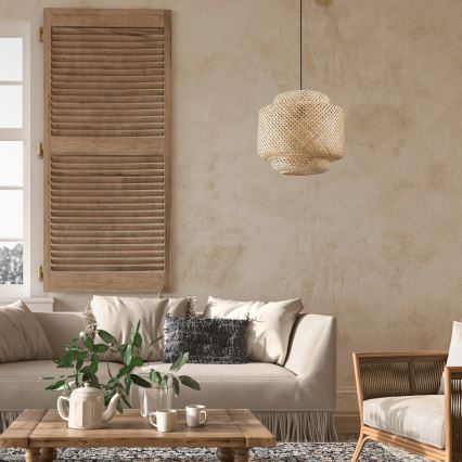 Luster na sajli BERTA 1xE27/20W/230V pr. 40 cm bambus