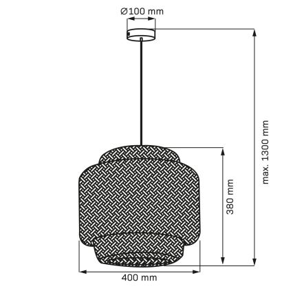 Luster na sajli BERTA 1xE27/20W/230V pr. 40 cm bambus