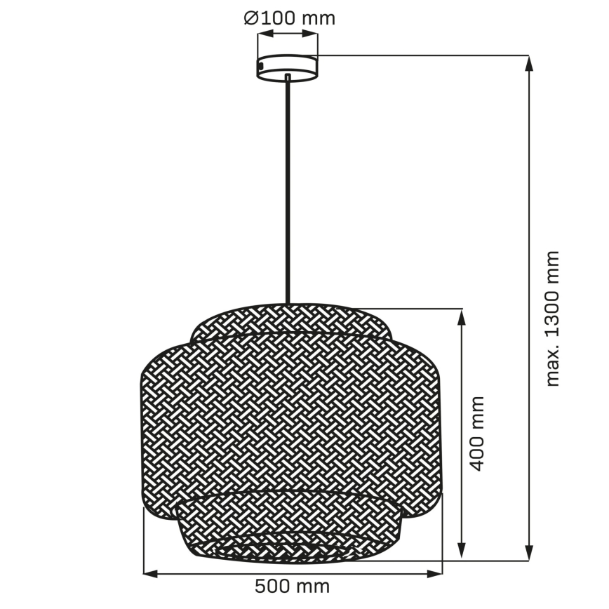 Luster na sajli BERTA 1xE27/20W/230V pr. 50 cm bambus