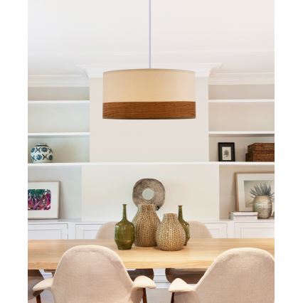 Luster na sajli BIANCO 1xE27/40W/230V bela/braon