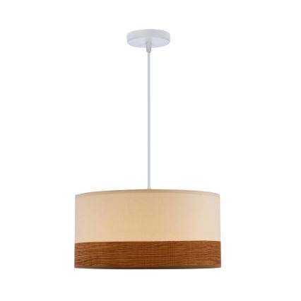 Luster na sajli BIANCO 1xE27/40W/230V bela/braon