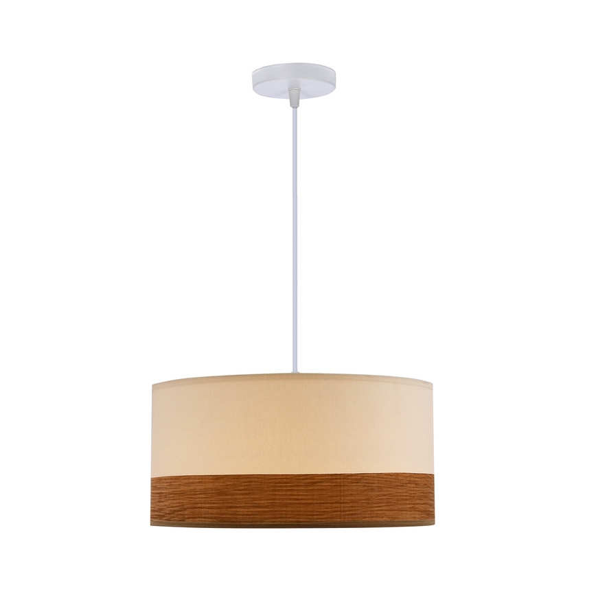 Luster na sajli BIANCO 1xE27/40W/230V bela/braon