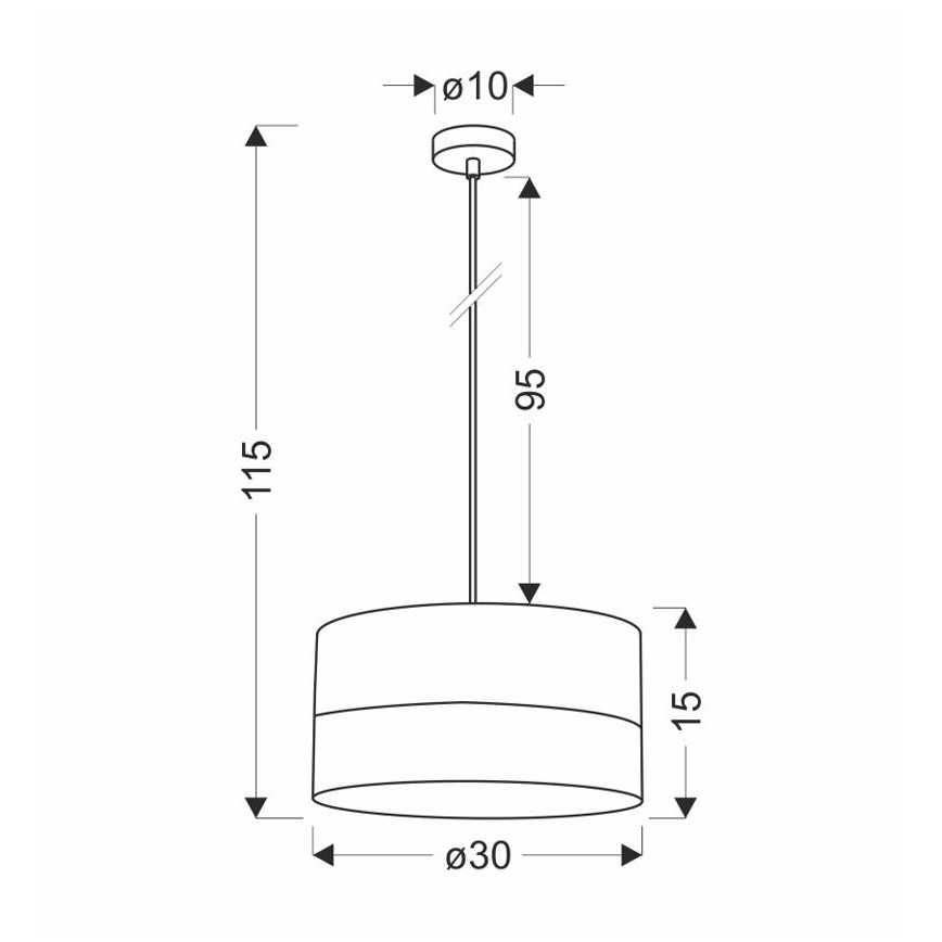 Luster na sajli BIANCO 1xE27/40W/230V bela/braon