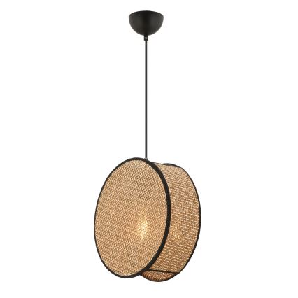 Luster na sajli BIG DRUM 1xE27/60W/230V braon/crna