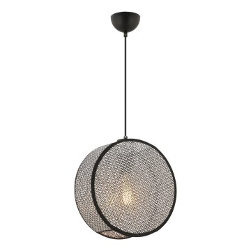 Luster na sajli BIG DRUM 1xE27/60W/230V siva/crna