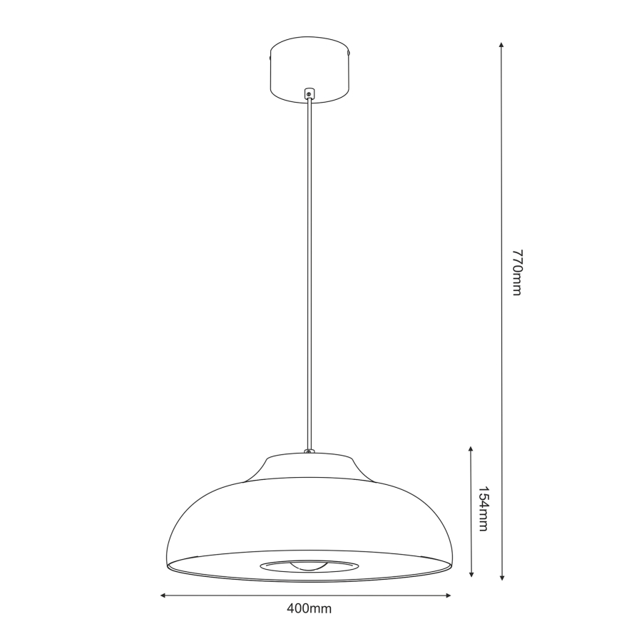 Luster na sajli BILBAO 1xE27/15W/230V pr. 40 cm bež