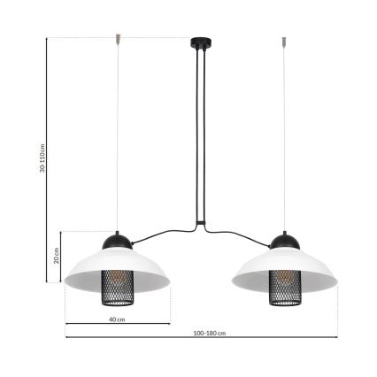 Luster na sajli BJORN 2xE27/60W/230V