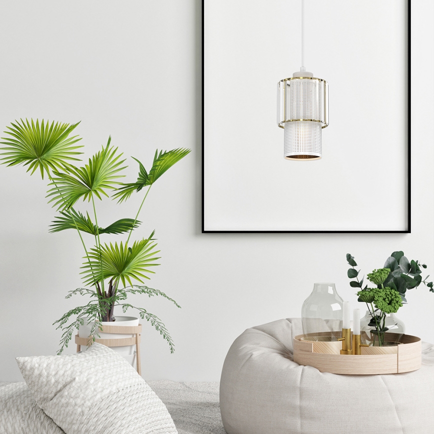 Luster na sajli BLANCO 1xE27/60W/230V bela