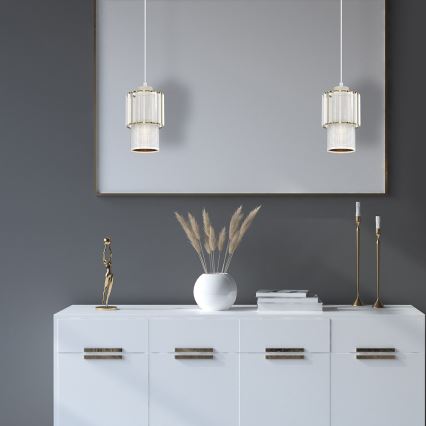 Luster na sajli BLANCO 1xE27/60W/230V bela