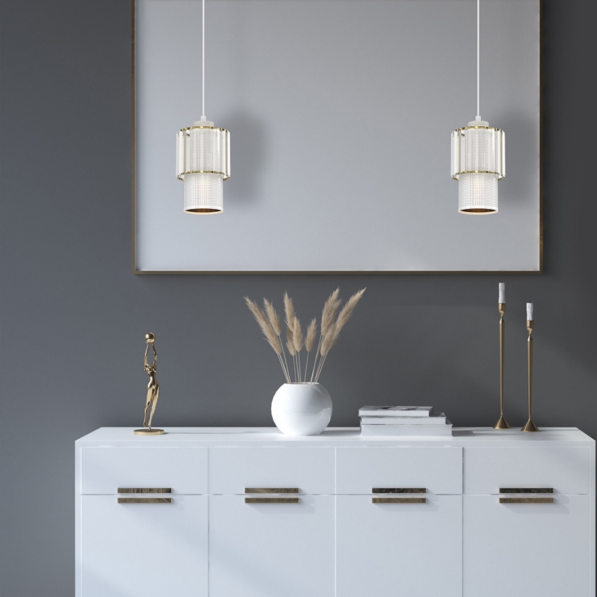 Luster na sajli BLANCO 1xE27/60W/230V bela