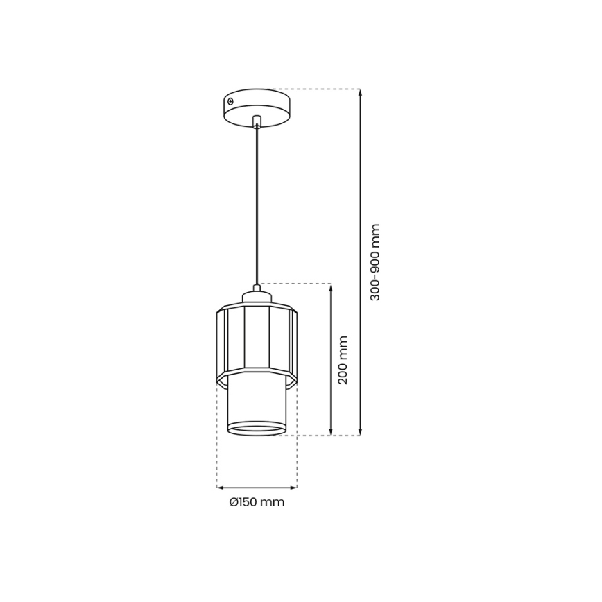 Luster na sajli BLANCO 1xE27/60W/230V bela