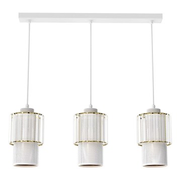 Luster na sajli BLANCO 3xE27/60W/230V bela