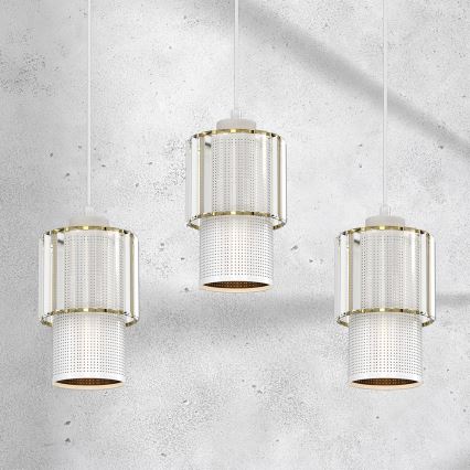 Luster na sajli BLANCO 3xE27/60W/230V bela