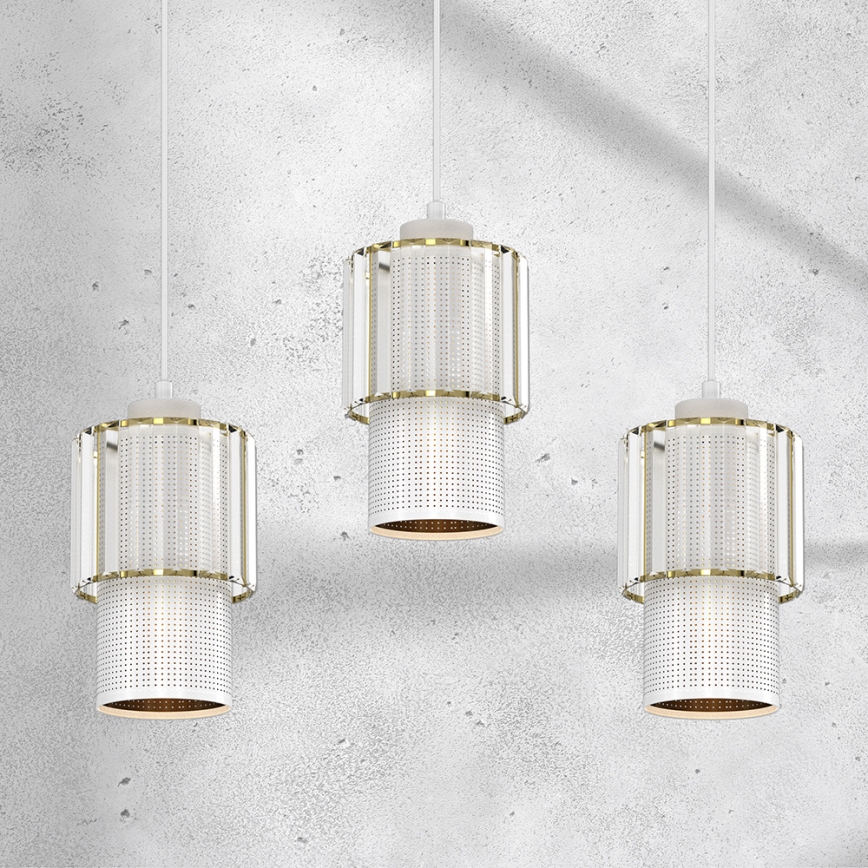 Luster na sajli BLANCO 3xE27/60W/230V bela
