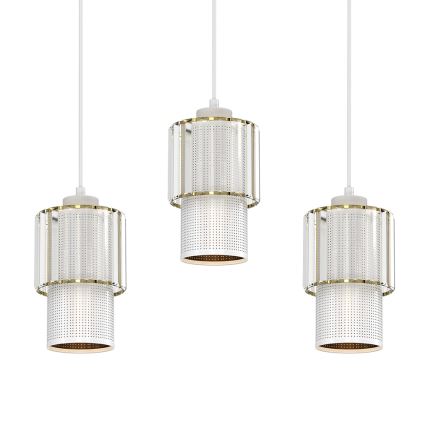 Luster na sajli BLANCO 3xE27/60W/230V bela