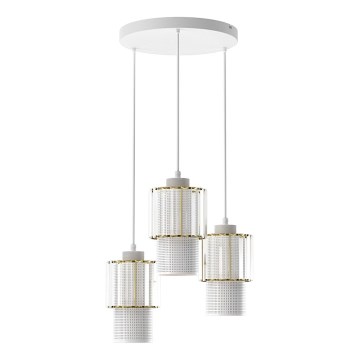 Luster na sajli BLANCO 3xE27/60W/230V bela