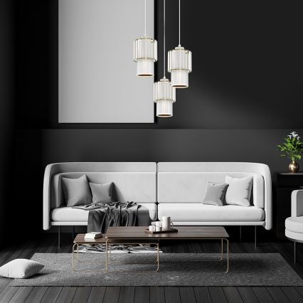 Luster na sajli BLANCO 3xE27/60W/230V bela