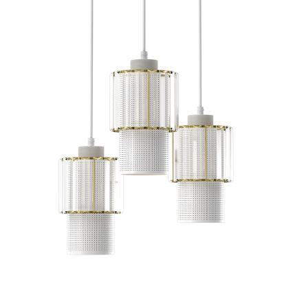 Luster na sajli BLANCO 3xE27/60W/230V bela