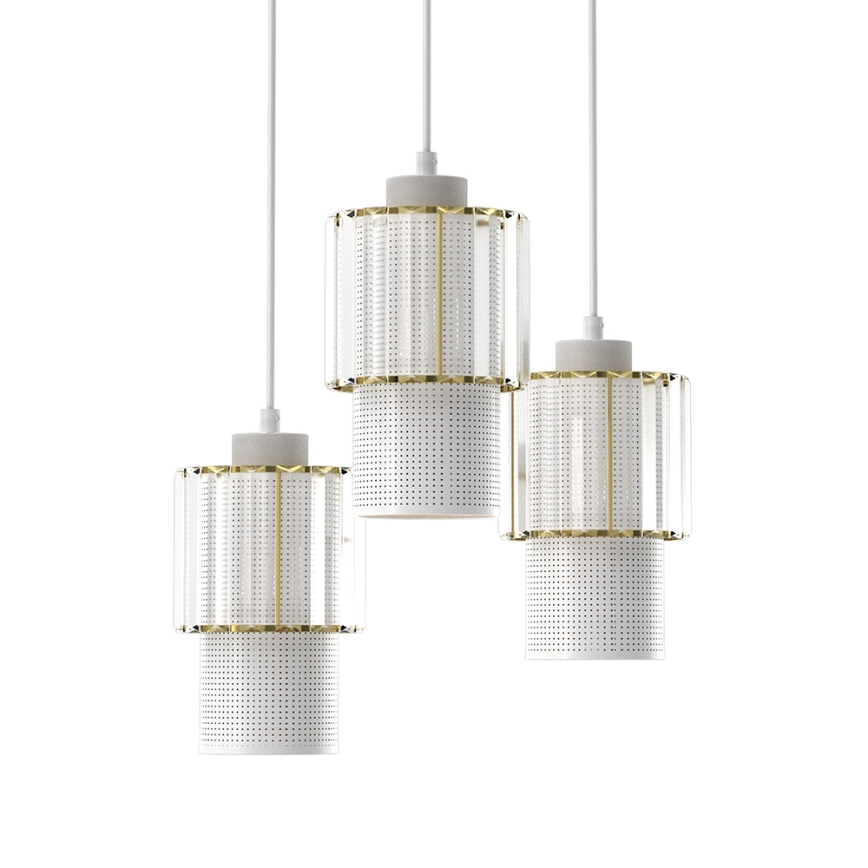 Luster na sajli BLANCO 3xE27/60W/230V bela
