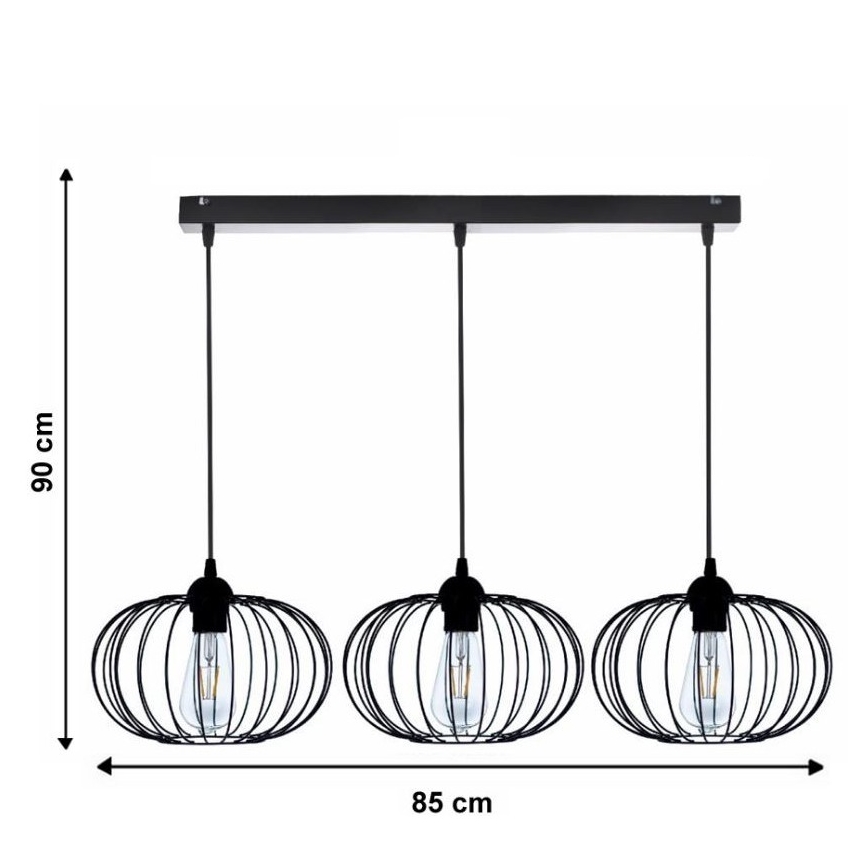 Luster na sajli BOCCA 3xE27/60W/230V