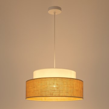 Luster na sajli BOHO 1xE27/60W/230V bela/bež