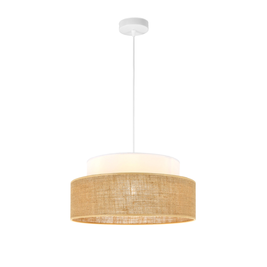 Luster na sajli BOHO 1xE27/60W/230V bela/bež