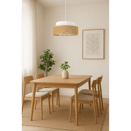 Luster na sajli BOHO 1xE27/60W/230V bela/bež