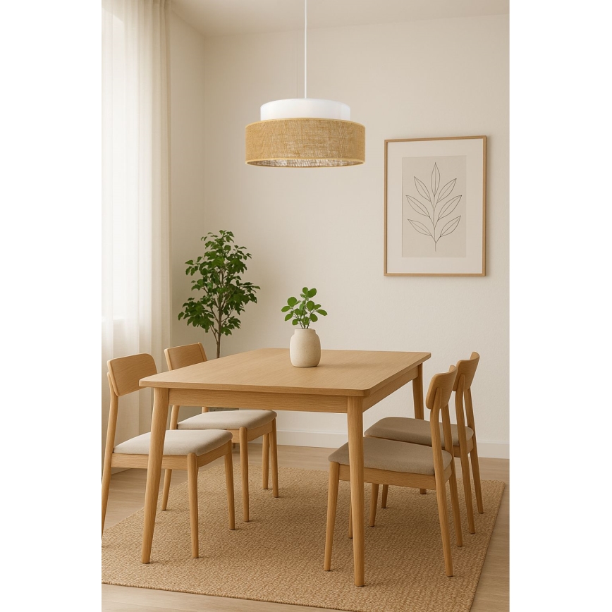 Luster na sajli BOHO 1xE27/60W/230V bela/bež