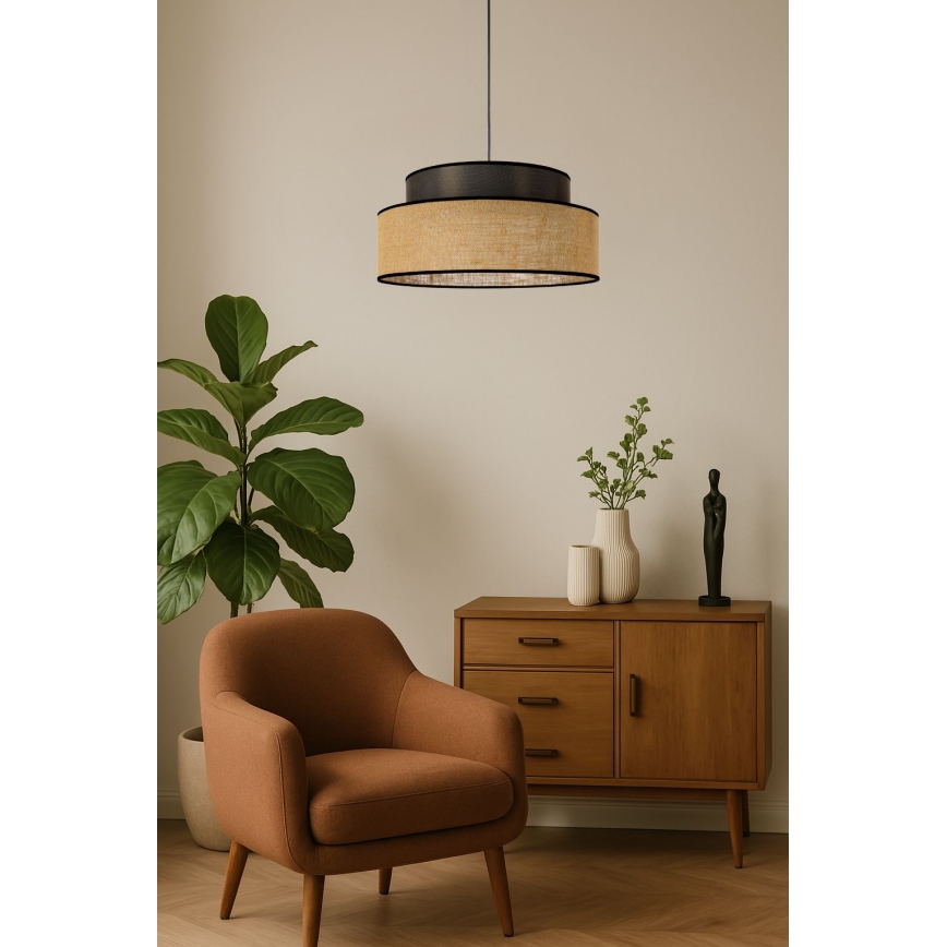 Luster na sajli BOHO 1xE27/60W/230V braon/bež