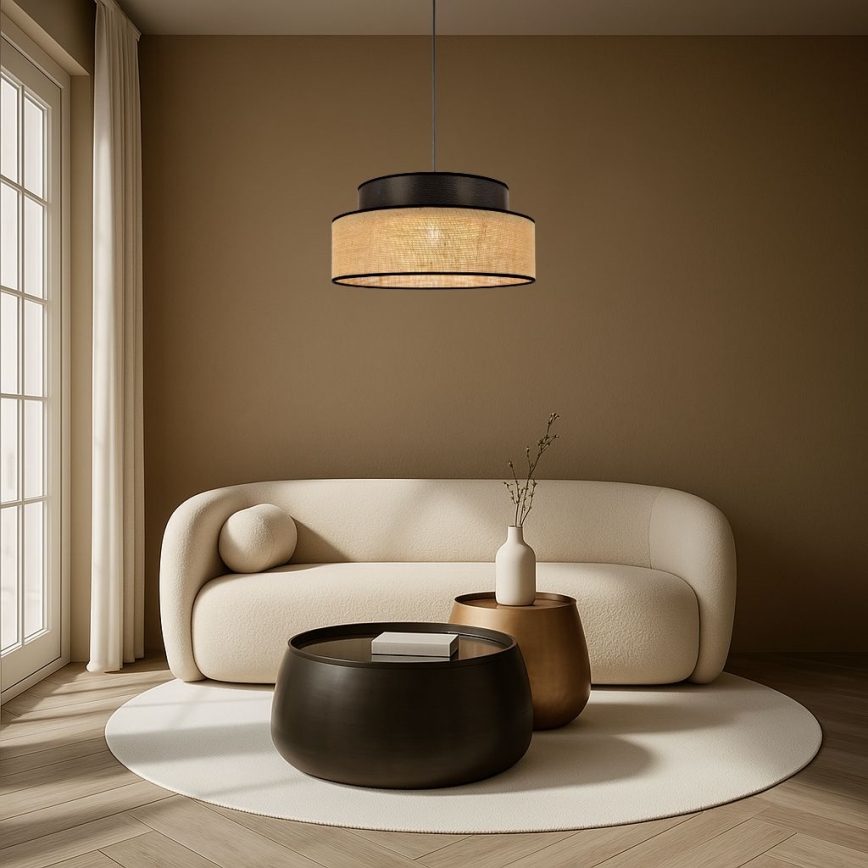 Luster na sajli BOHO 1xE27/60W/230V braon/bež