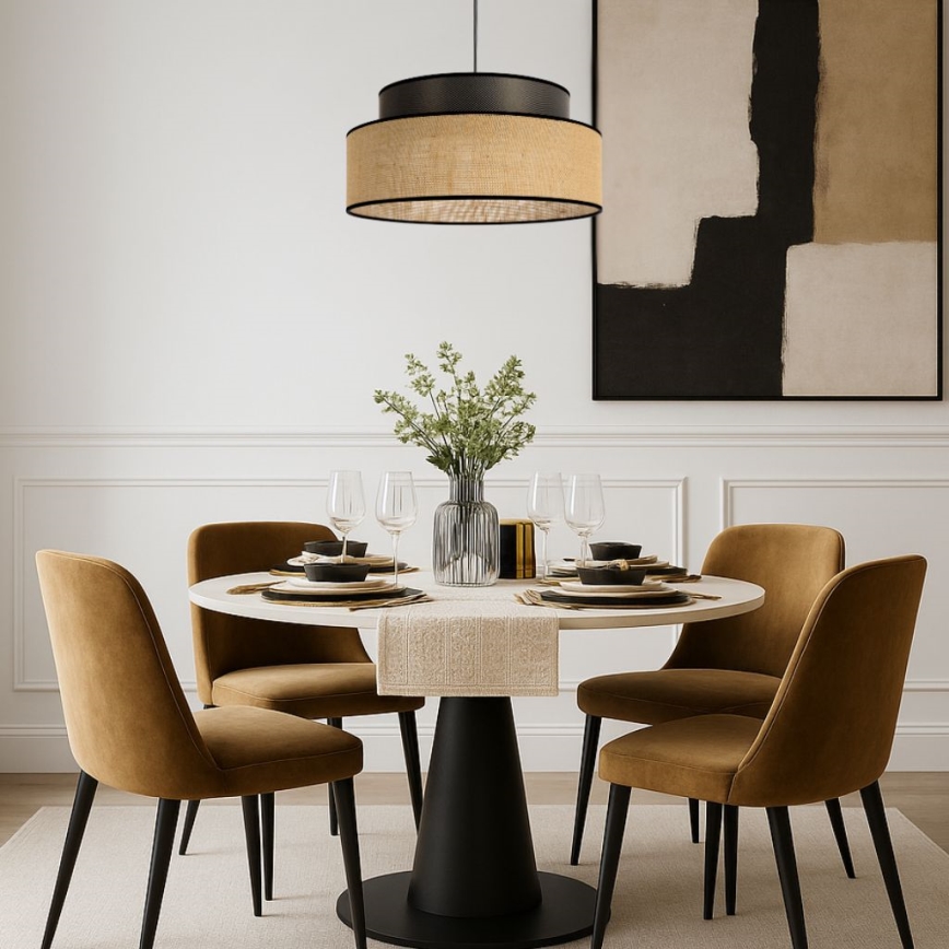 Luster na sajli BOHO 1xE27/60W/230V braon/bež