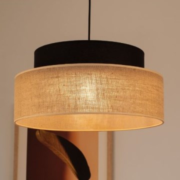 Luster na sajli BOHO 1xE27/60W/230V crno/bež