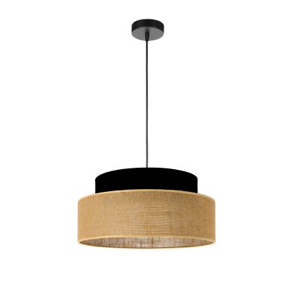Luster na sajli BOHO 1xE27/60W/230V crno/bež