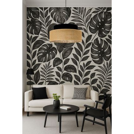 Luster na sajli BOHO 1xE27/60W/230V crno/bež