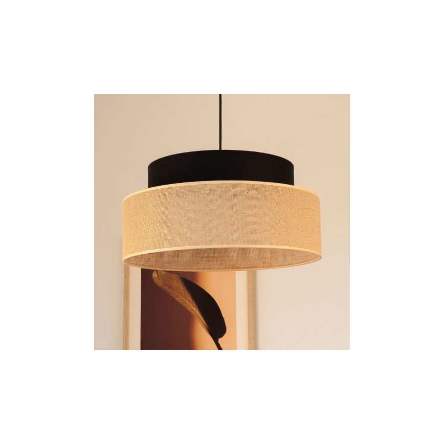 Luster na sajli BOHO 1xE27/60W/230V crno/bež