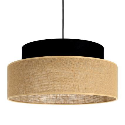 Luster na sajli BOHO 1xE27/60W/230V crno/bež