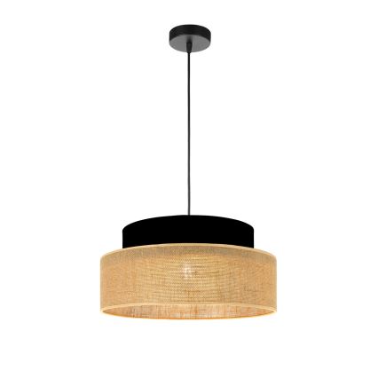 Luster na sajli BOHO 1xE27/60W/230V crno/bež