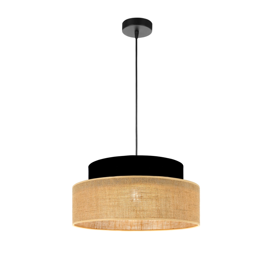Luster na sajli BOHO 1xE27/60W/230V crno/bež