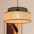 Luster na sajli BOHO 1xE27/60W/230V crno/ratan