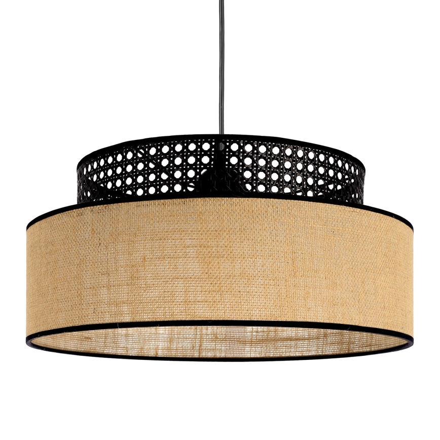 Luster na sajli BOHO 1xE27/60W/230V crno/ratan