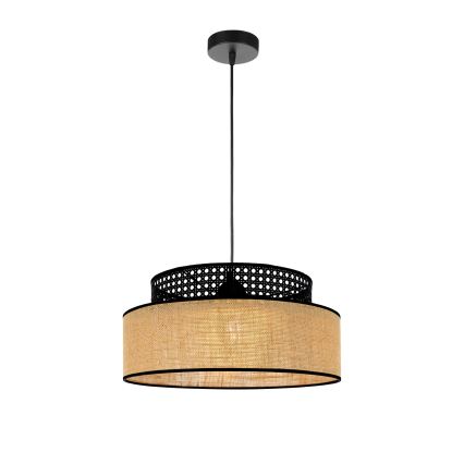 Luster na sajli BOHO 1xE27/60W/230V crno/ratan