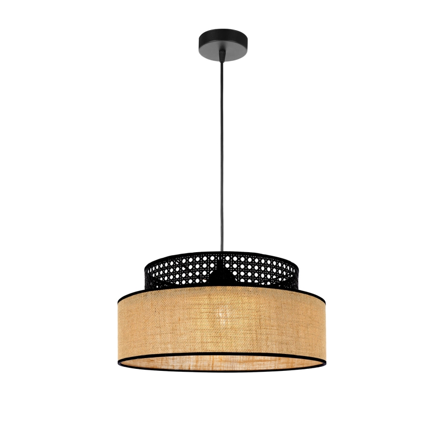 Luster na sajli BOHO 1xE27/60W/230V crno/ratan