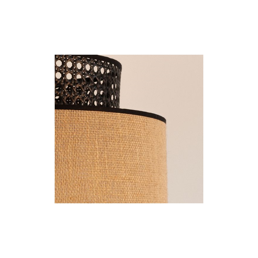 Luster na sajli BOHO 1xE27/60W/230V crno/ratan