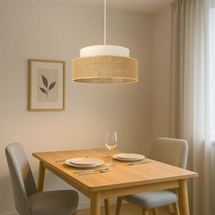 Luster na sajli BOHO 1xE27/60W/230V kremasta/bež