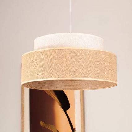 Luster na sajli BOHO 1xE27/60W/230V kremasta/bež