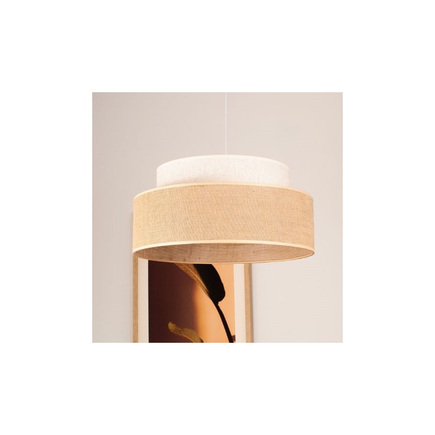 Luster na sajli BOHO 1xE27/60W/230V kremasta/bež