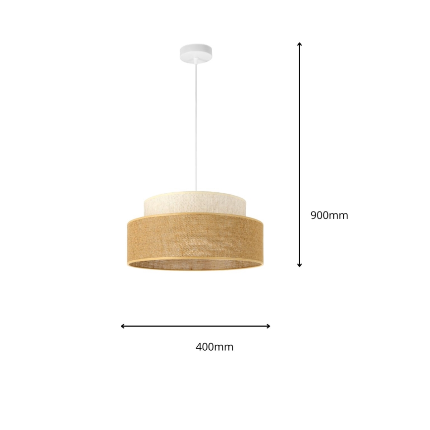 Luster na sajli BOHO 1xE27/60W/230V kremasta/bež